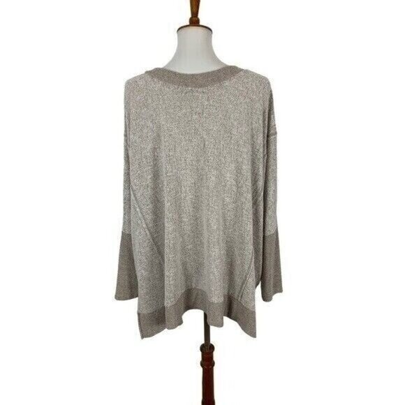 Gaudie Cream Long Sleeve Top Large Flowy Soft Knit Minimalist Style - Picture 4 of 6